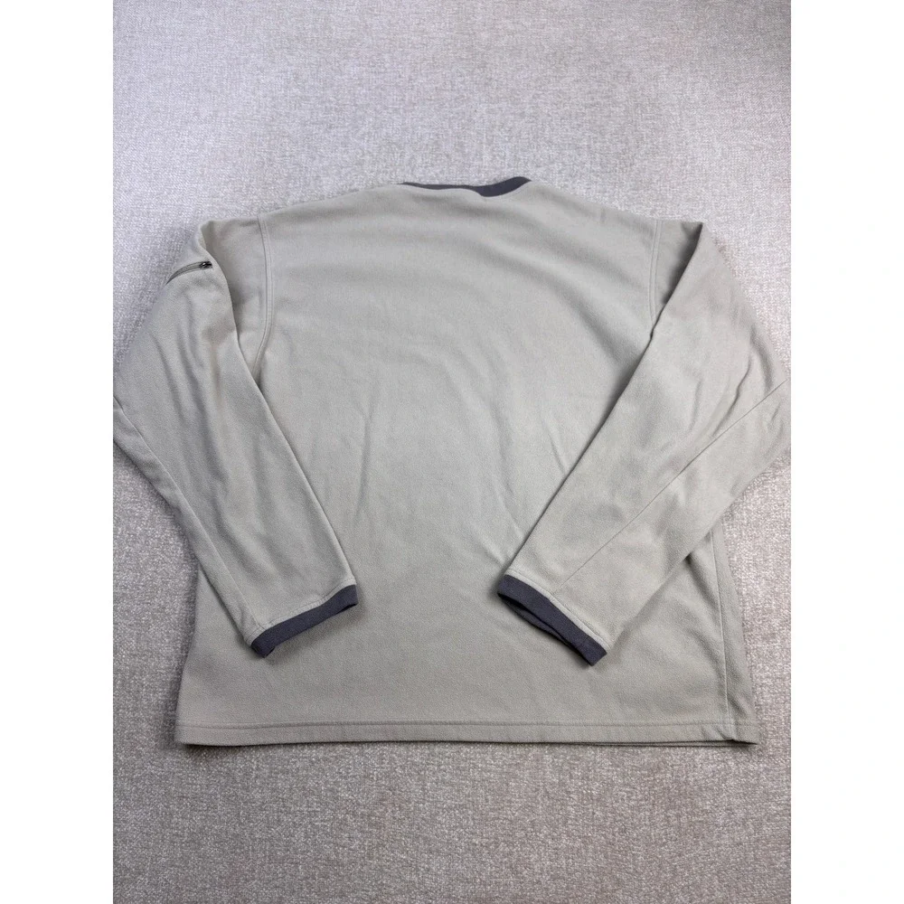 The North Face Mens Tan Fleece Pullover Long Sleeve Crew Neck Pocket Large
